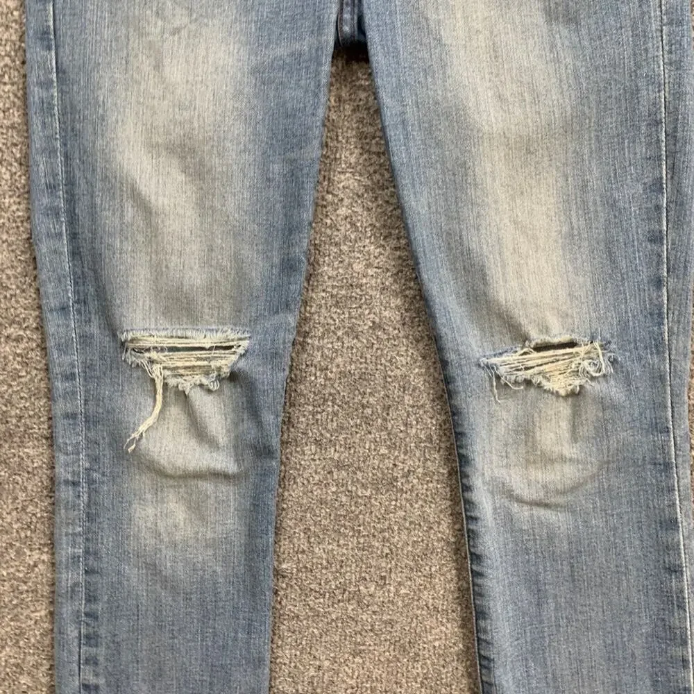 Madewell Jeans Womens 27 Denim High Rise Skinny Ontario Wash Distressed Raw Hem